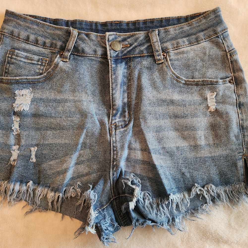 Distressed Denim Jean Shorts
